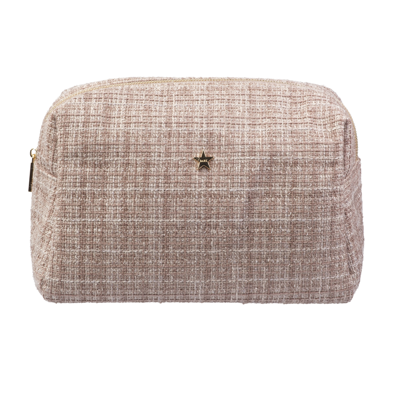 TWEED MAKE-UP POUCH LARGE WARM TAUPE