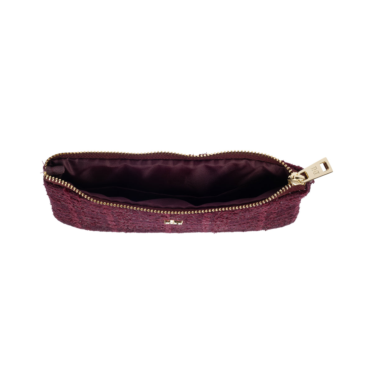 TWEED MIDI POUCH BORDEAUX