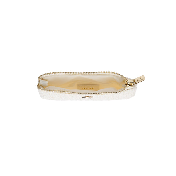 TWEED MINI POUCH OFF WHITE W/SAND