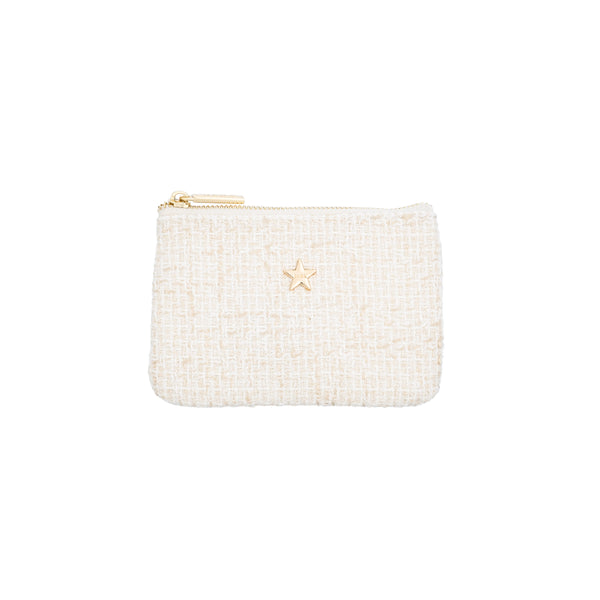 TWEED MINI POUCH OFF WHITE W/SAND