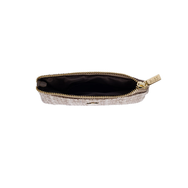 TWEED MINI POUCH WARM TAUPE