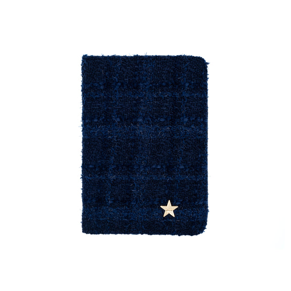 TWEED PASSPORT COVER DARK NAVY BLUE