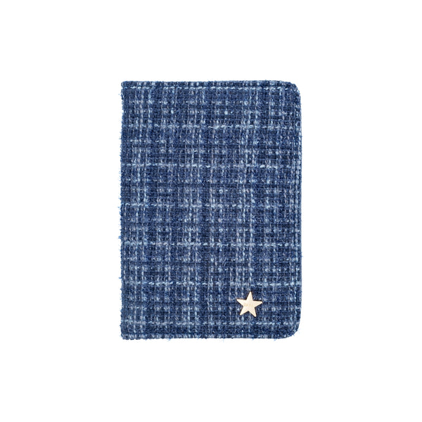 TWEED PASSPORT COVER GRISALLE BLUE