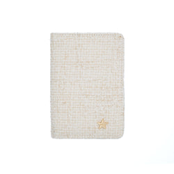 TWEED PASSPORT COVER OFF WHITE W/SAND
