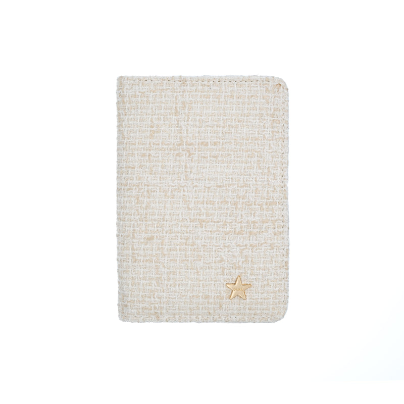 TWEED PASSPORT COVER OFF WHITE W/SAND