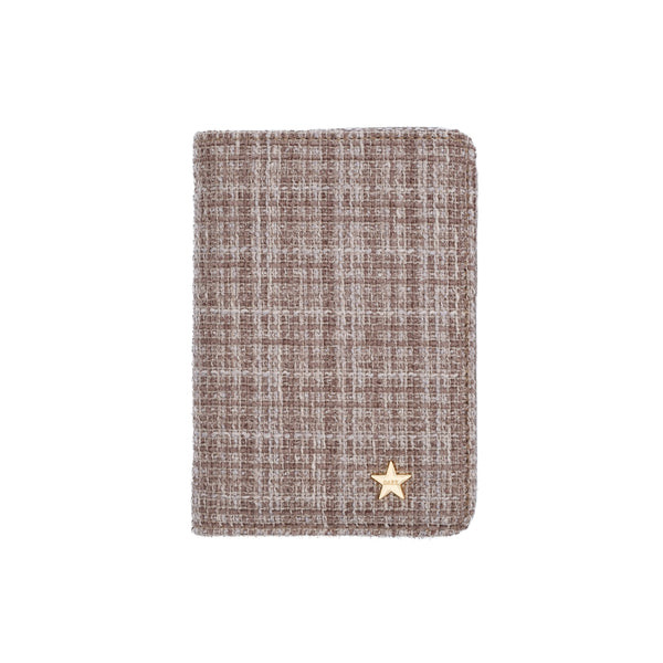TWEED PASSPORT COVER WARM TAUPE
