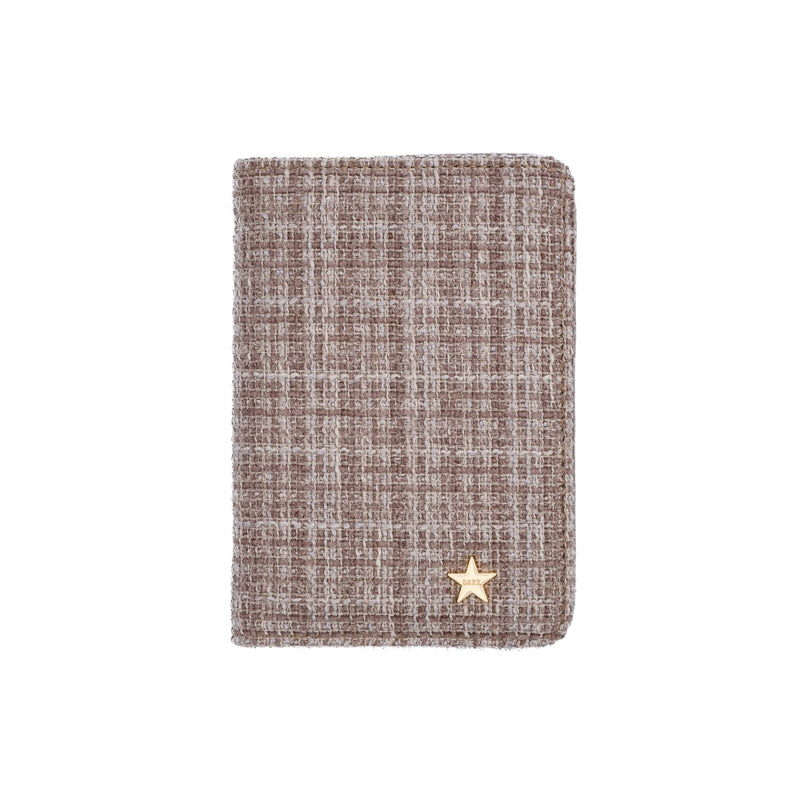 TWEED PASSPORT COVER WARM TAUPE
