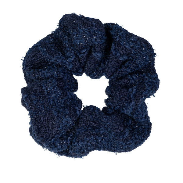 TWEED SCRUNCHIE DARK NAVY BLUE