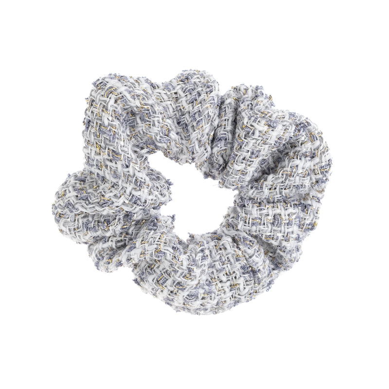 TWEED SCRUNCHIE STEEL BLUE