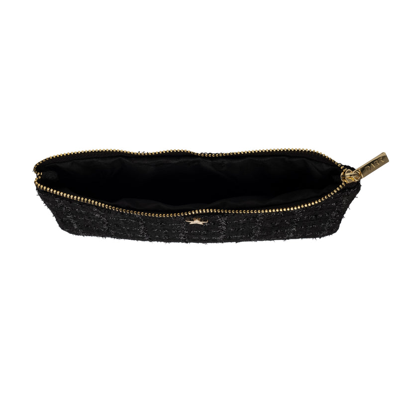 TWEED SMALL POUCH BLACK