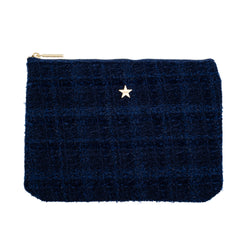 TWEED SMALL POUCH DARK NAVY BLUE