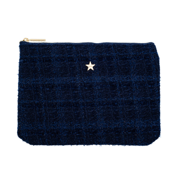 TWEED SMALL POUCH DARK NAVY BLUE