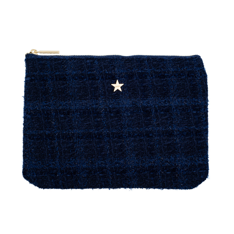 TWEED SMALL POUCH DARK NAVY BLUE