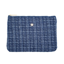TWEED SMALL POUCH GRISALLE BLUE