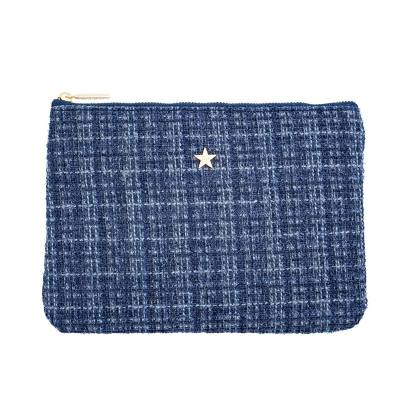 TWEED SMALL POUCH GRISALLE BLUE
