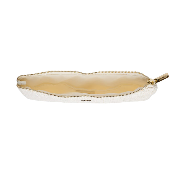 TWEED SMALL POUCH OFF WHITE W/SAND