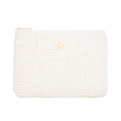 TWEED SMALL POUCH OFF WHITE W/SAND