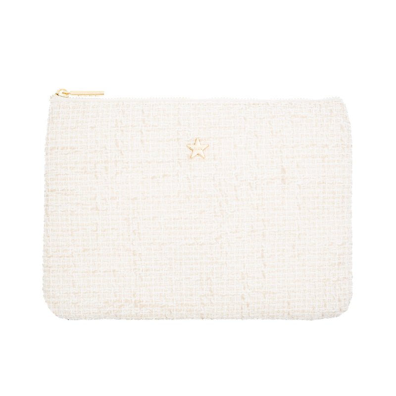 TWEED SMALL POUCH OFF WHITE W/SAND