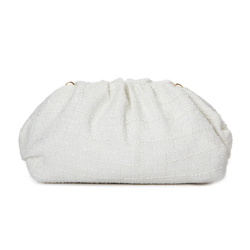 TWEED POUCH BAG OFF WHITE TWEED POUCH BAG OFF WHITE