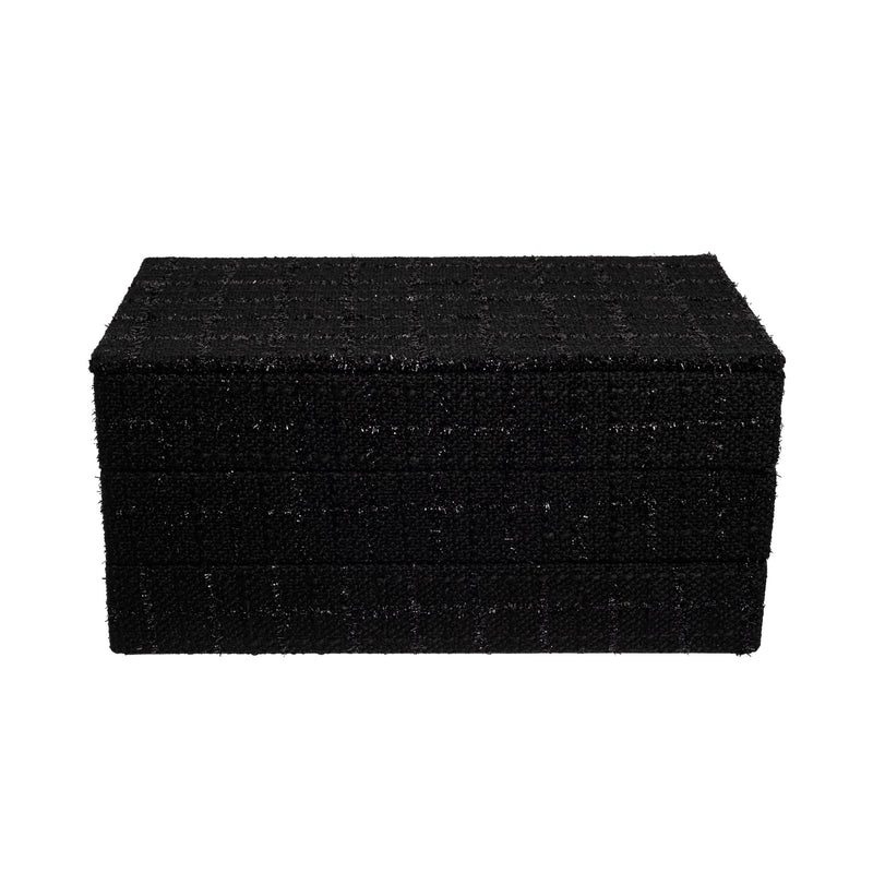 TWEED STACKER JEWELLERY BOX BLACK