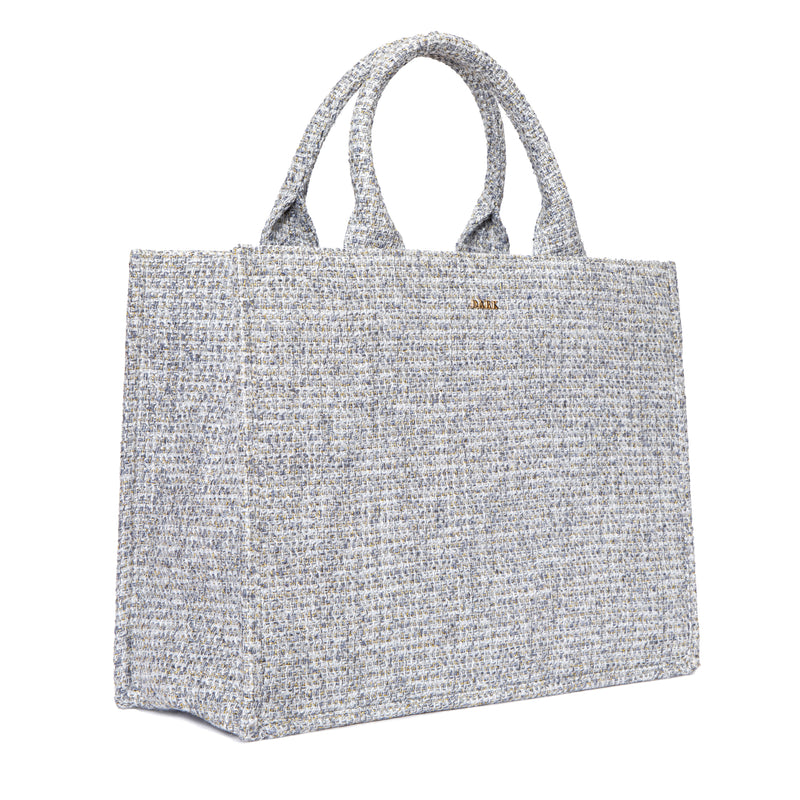 TWEED TOTE BAG SMALL STEEL BLUE