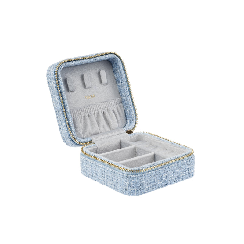 TWEED JEWELLERY BOX MINI COOL BLUE