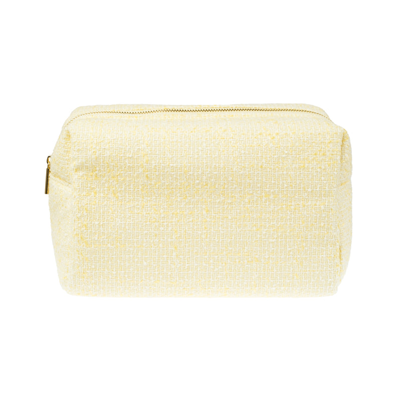 TWEED MAKE-UP POUCH LARGE PALE YELLOW