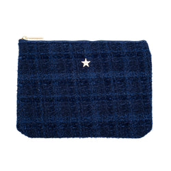 TWEED SMALL POUCH DARK NAVY BLUE