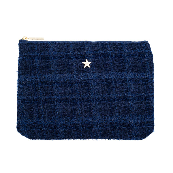 TWEED SMALL POUCH DARK NAVY BLUE