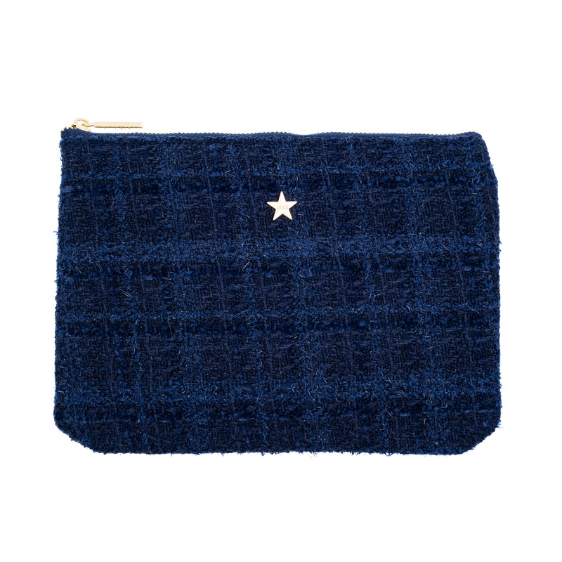 TWEED SMALL POUCH DARK NAVY BLUE