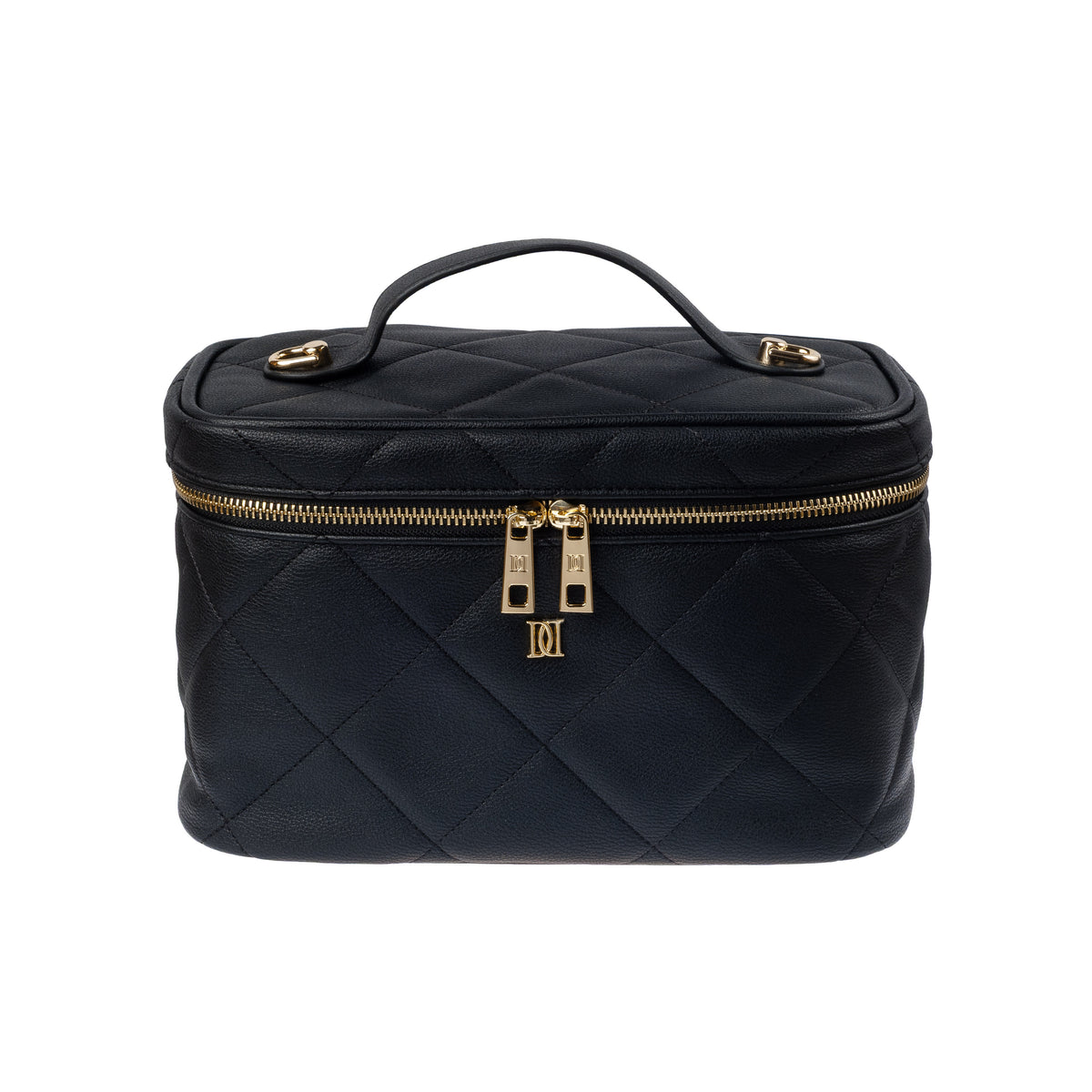 VEGAN LEATHER VANITY BAG LARGE BLACK