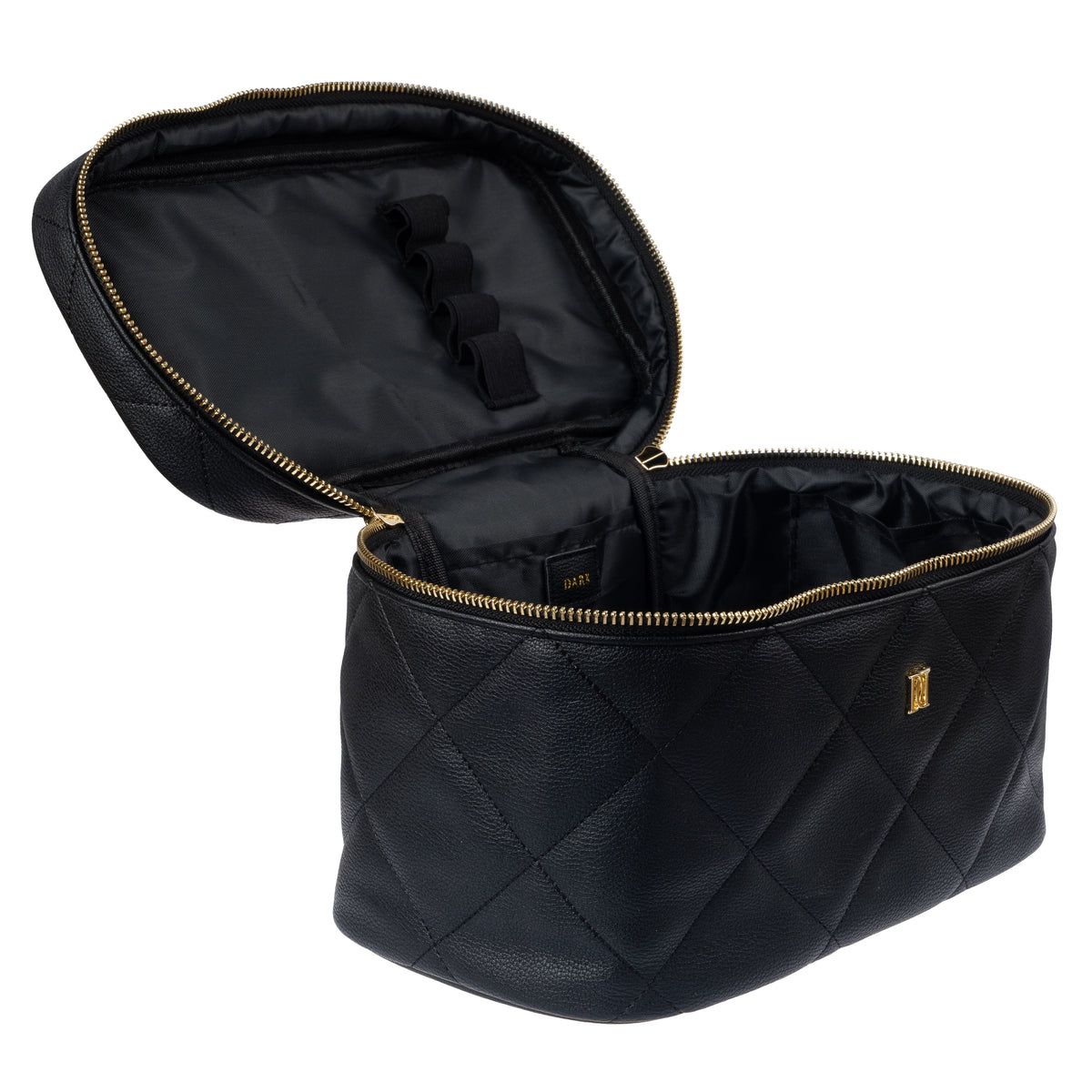 VEGAN LEATHER VANITY BAG LARGE BLACK