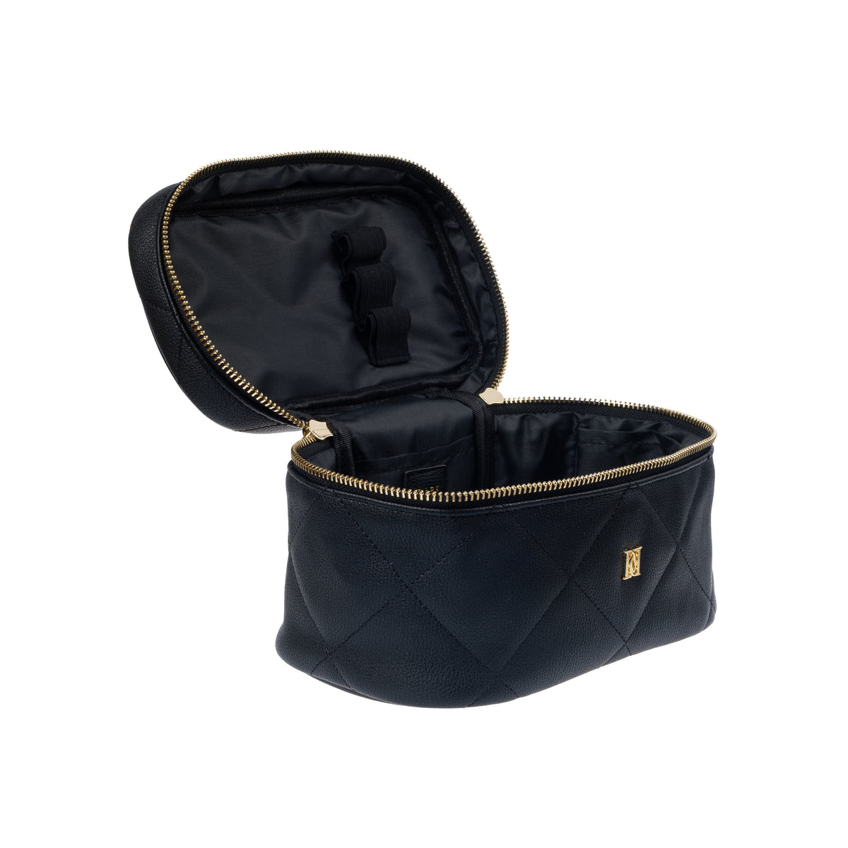 VEGAN LEATHER VANITY BAG SMALL BLACK