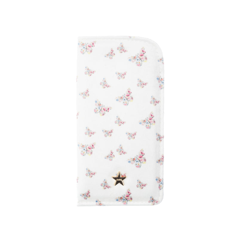 VELVET EYEWEAR CASE OFF WHITE BUTTERFLY PATTERN
