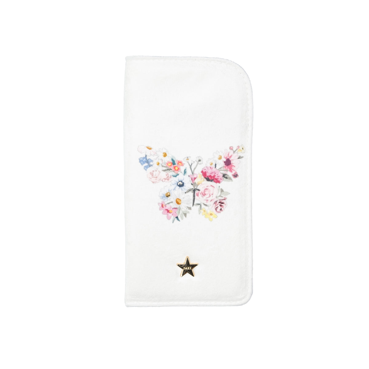 VELVET EYEWEAR CASE OFF WHITE W/BUTTERFLY