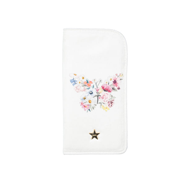 VELVET EYEWEAR CASE OFF WHITE W/BUTTERFLY