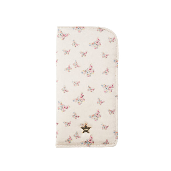 VELVET EYEWEAR CASE SAND BUTTERFLY PATTERN