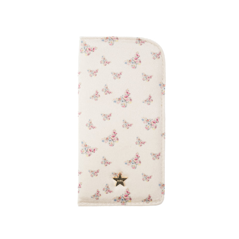 VELVET EYEWEAR CASE SAND BUTTERFLY PATTERN