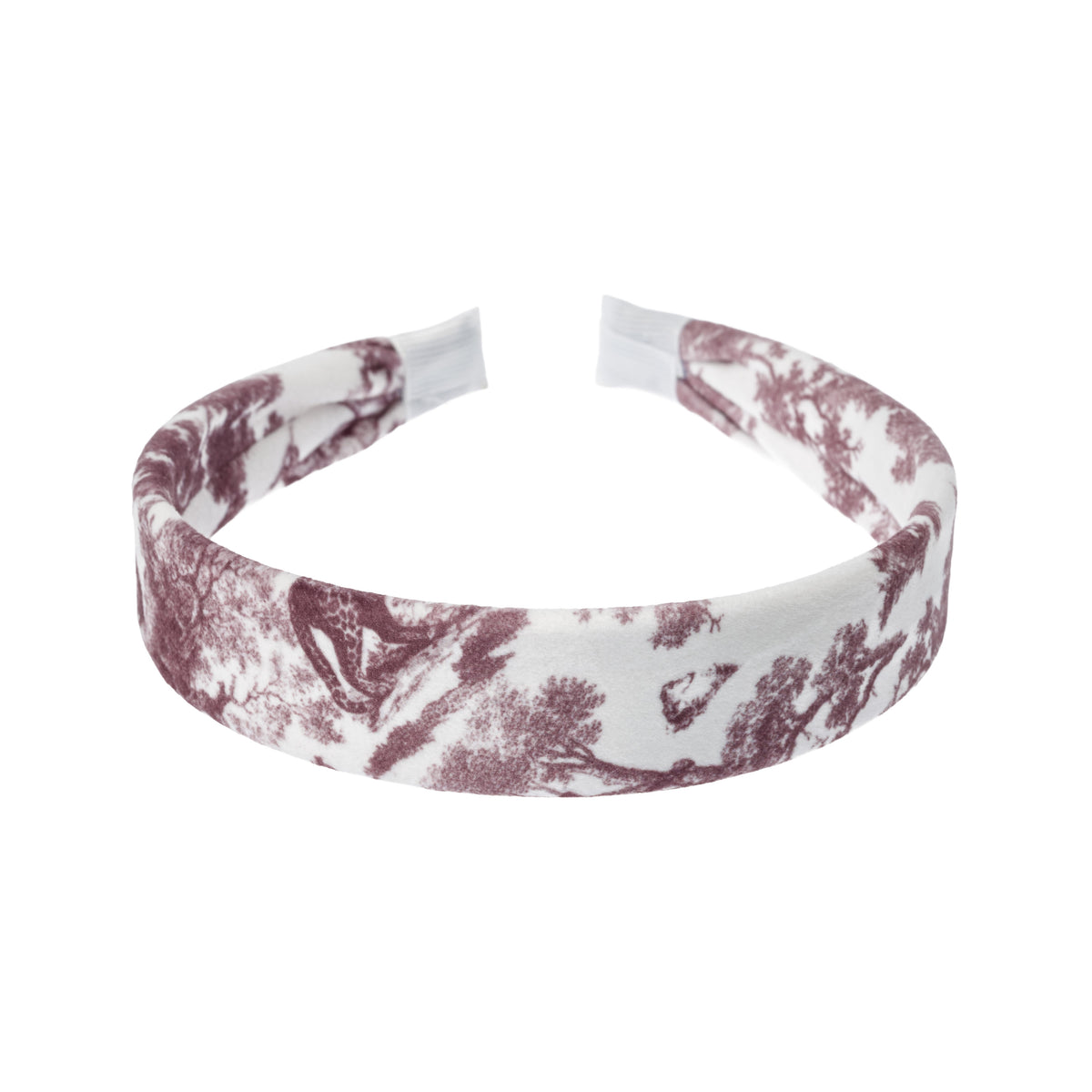VELVET HAIR BAND BORDEAUX SAVANNAH PATTERN