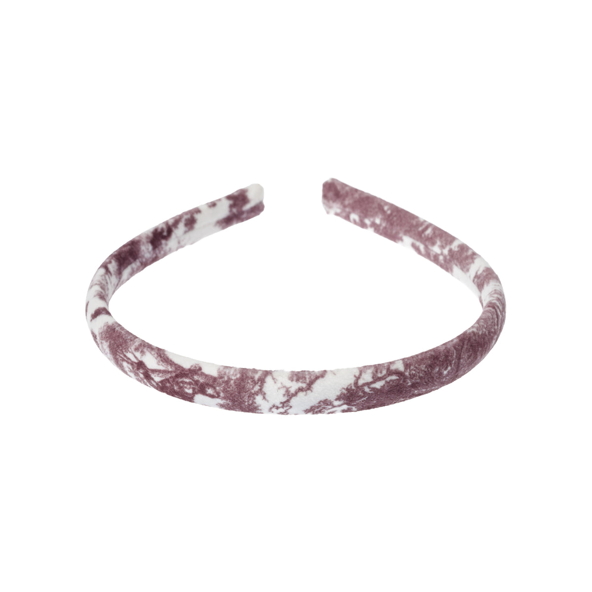 VELVET HAIR BAND THIN BORDEAUX SAVANNAH PATTERN
