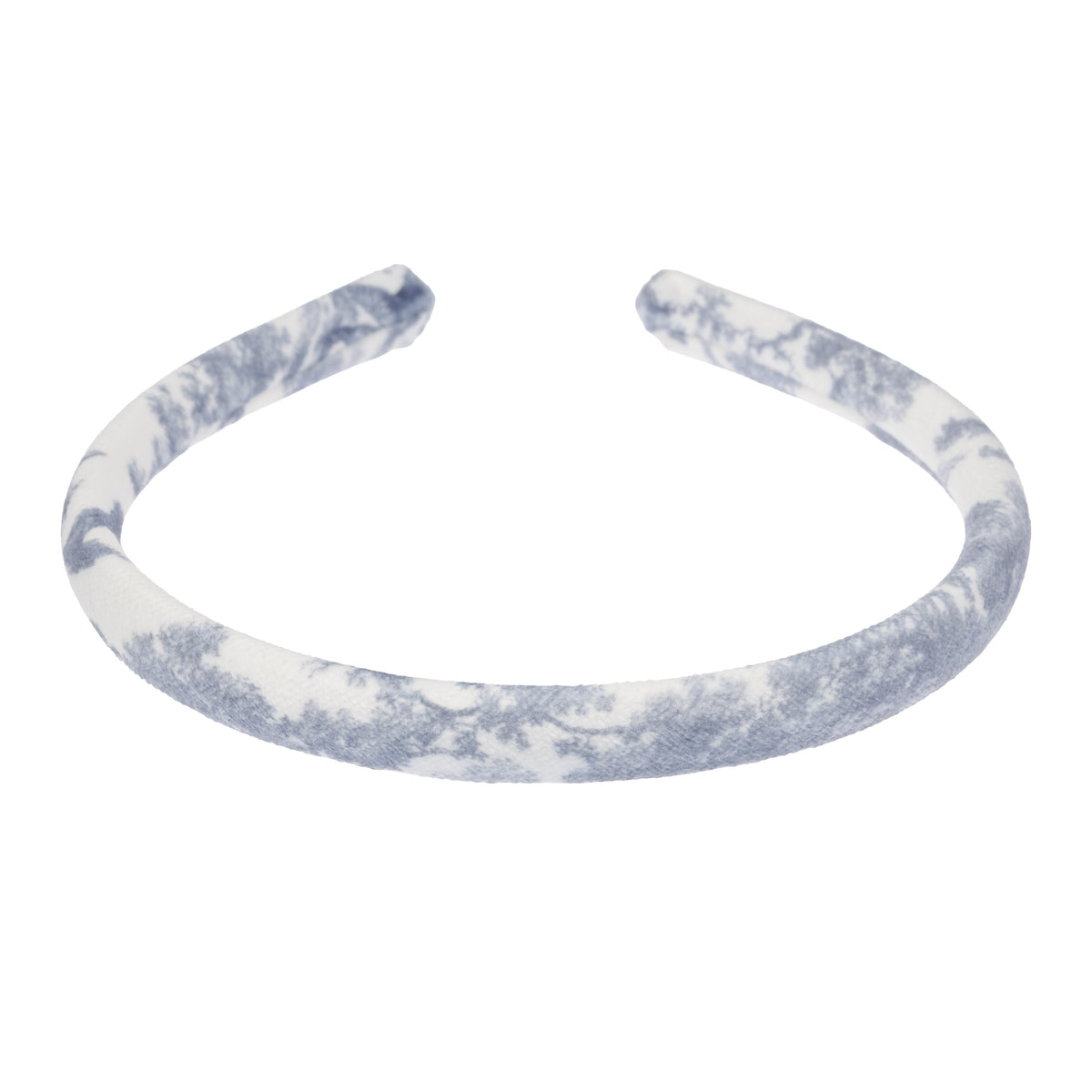 VELVET HAIR BAND THIN COUNTRY BLUE SAVANNAH PATTERN