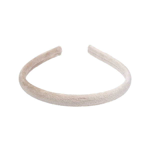 VELVET HAIR BAND THIN DARK SAND