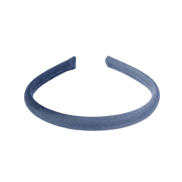 VELVET HAIR BAND THIN GRISALLE BLUE