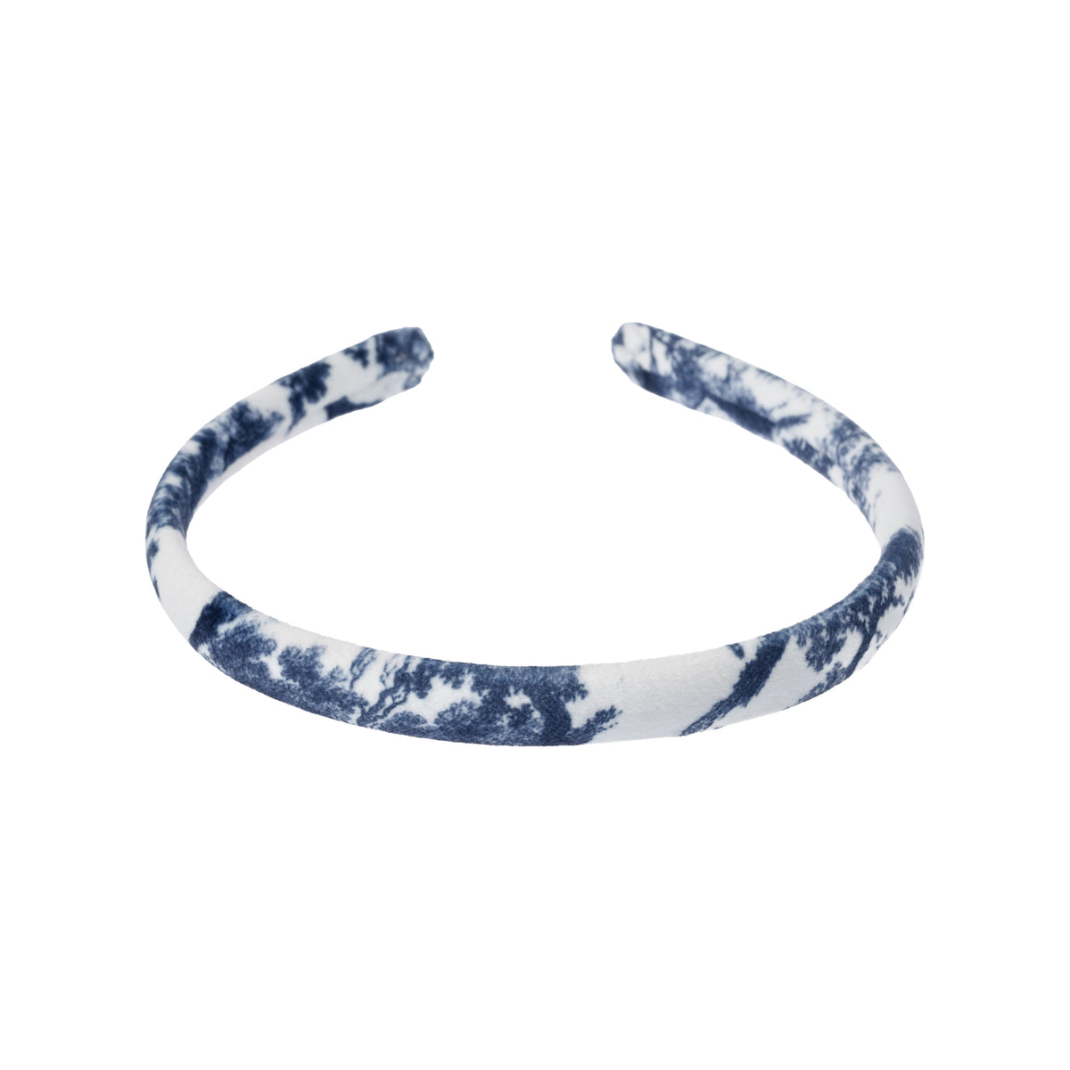 VELVET HAIR BAND THIN NAVY BLUE SAVANNAH PATTERN