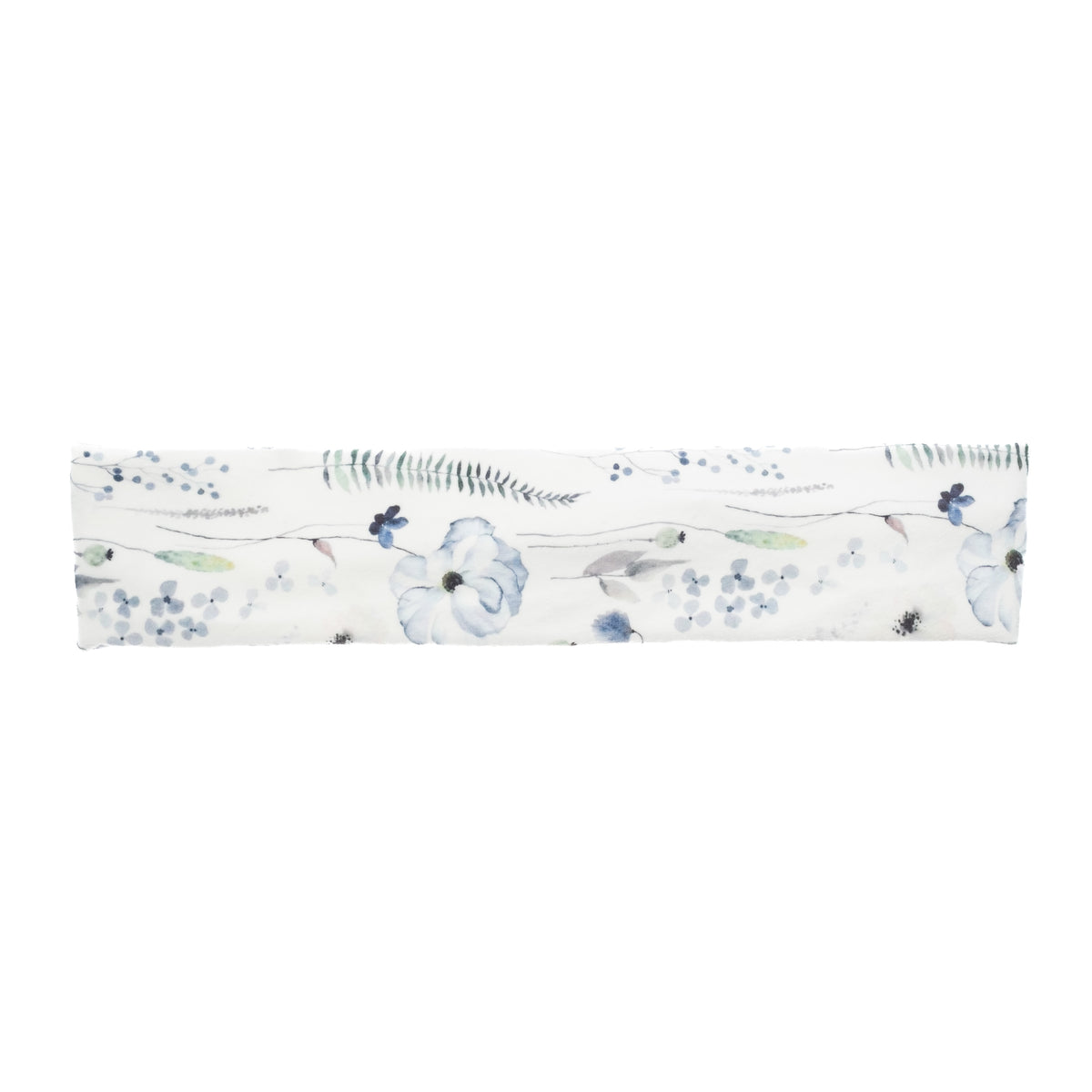 VELVET HEADBAND BLUE TONES FLOWER PATTERN