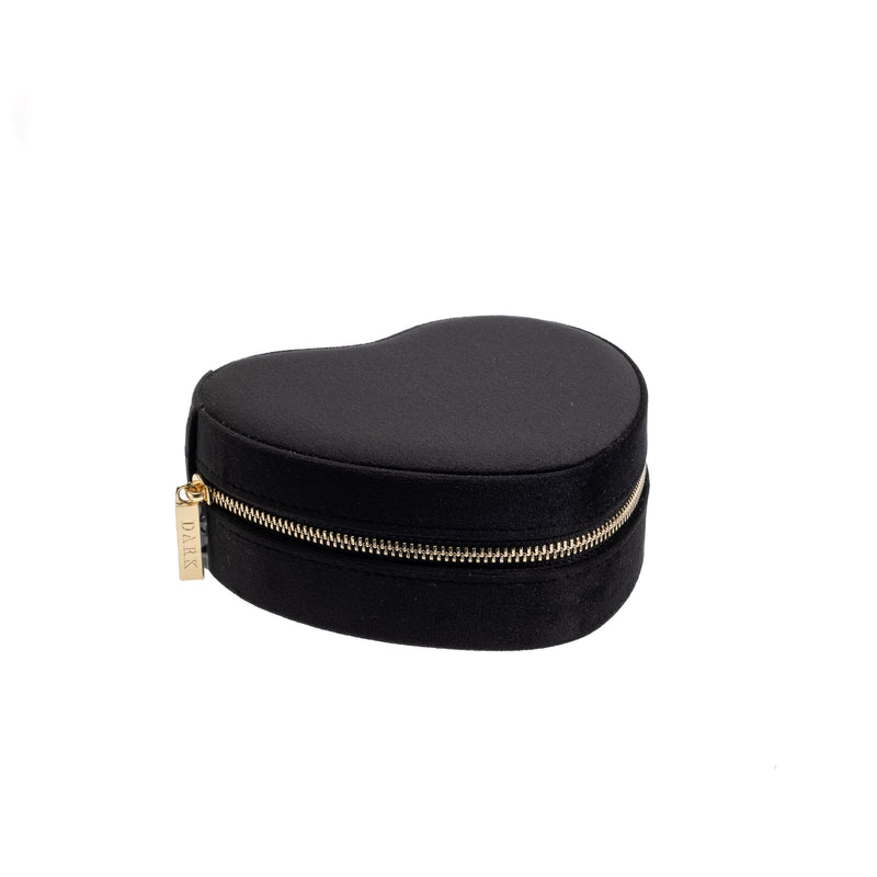 VELVET HEART JEWELLERY BOX BLACK VELVET HEART JEWELLERY BOX BLACK