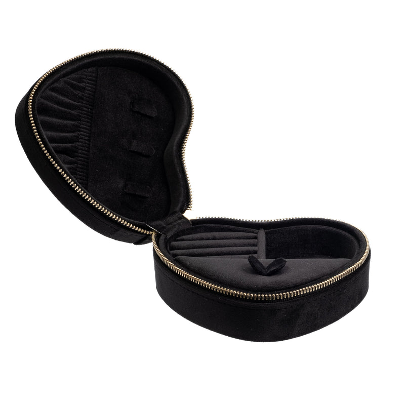 VELVET HEART JEWELLERY BOX BLACK VELVET HEART JEWELLERY BOX BLACK
