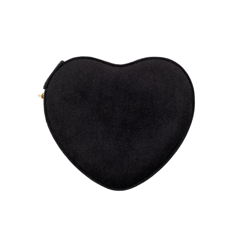 VELVET HEART JEWELLERY BOX BLACK