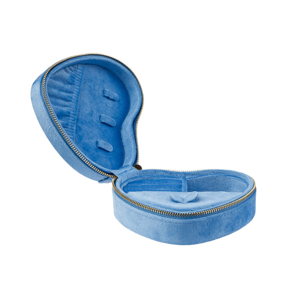 VELVET HEART JEWELLERY BOX IBIZA BLUE