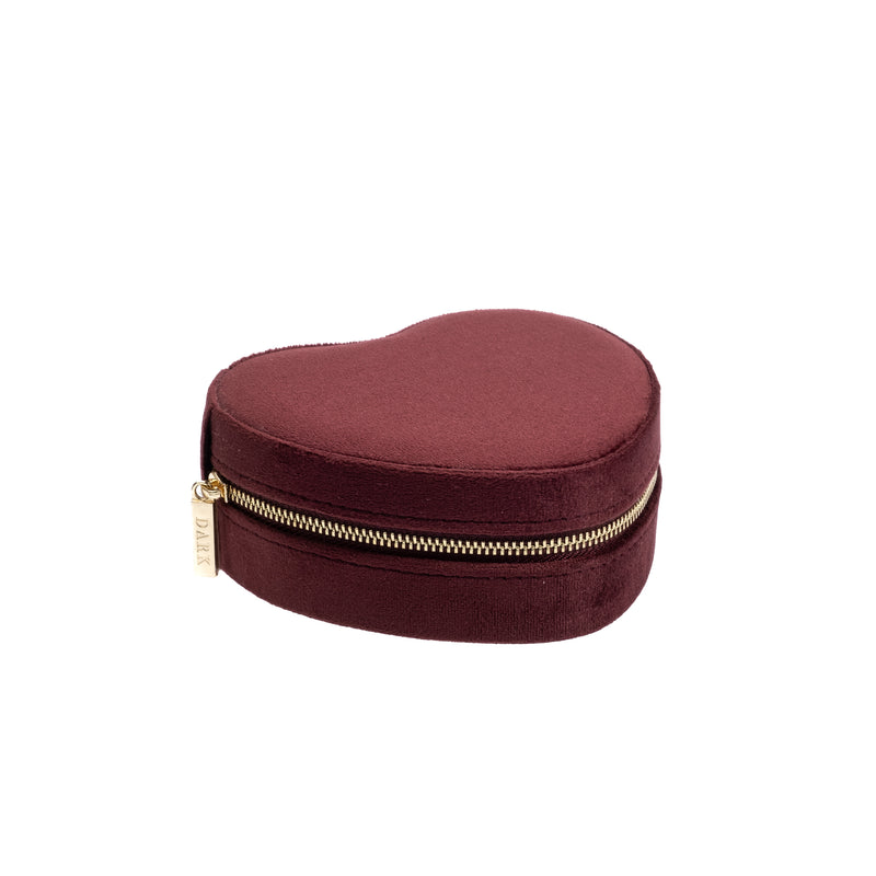 VELVET HEART JEWELLERY BOX MAROON